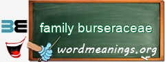 WordMeaning blackboard for family burseraceae